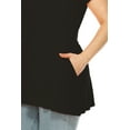 thumbnail image 5 of Women's Plus Size Casual Solid Short Sleeve Round Neck Tunic Tops with Side Pockets, 5 of 6