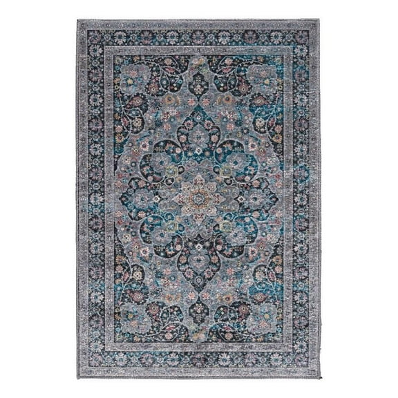 Linon Eclipse Rania Woven Polyester 2'2"x3'2" Rug in Gray