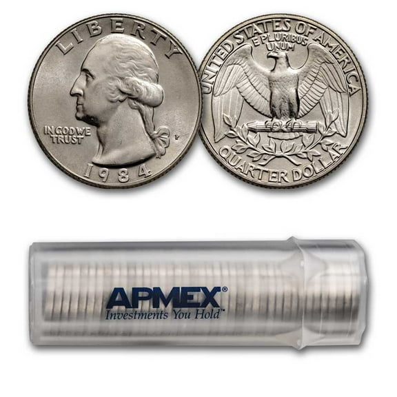 1984-P Washington Quarter 40-Coin Roll BU