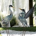 thumbnail image 3 of Crane Statues for Garden Decor, Bird Yard Art Coastal Ocean Decor, Outdoor Heron Garden Animal Sculptures for Backyard, Yard, Patio, Porch, Gray, 3 of 7