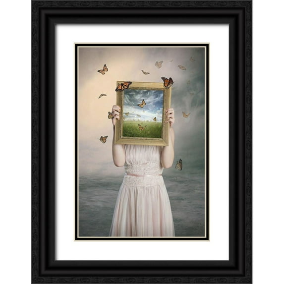 Bowen, Baden 23x32 Black Ornate Wood Framed with Double Matting Museum Art Print Titled - Set them free