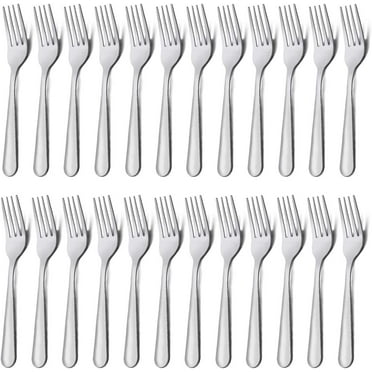 Cibeat Dinner Forks Set 24pcs Mirror Polished Stainless Steel Silverware Forks for Salad,  Fruit, Pasta, Steak, Fish, Chicken