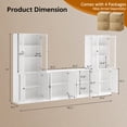 thumbnail image 3 of RichYa 4Pcs Kitchen Pantry Storage Cabinet,Modular Furniture Cabinets with Display Glass Doors,Hutch Buffet Cabinet with Shelves for Dining Room,White, 3 of 13