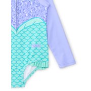 Character Toddler Girl Cosplay One- Piece Zip Swimsuit, Sizes 2T-5T