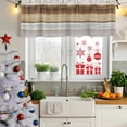 thumbnail image 5 of Vintage Brown Wood Curtain Valances for Windows, Kitchen Valance Window Treatments Panel 2 Pack, Farmhouse Wooden Plank Rustic Rod Pocket Short Curtains for Bathroom Bedroom 60 x 18 Inch, 5 of 8