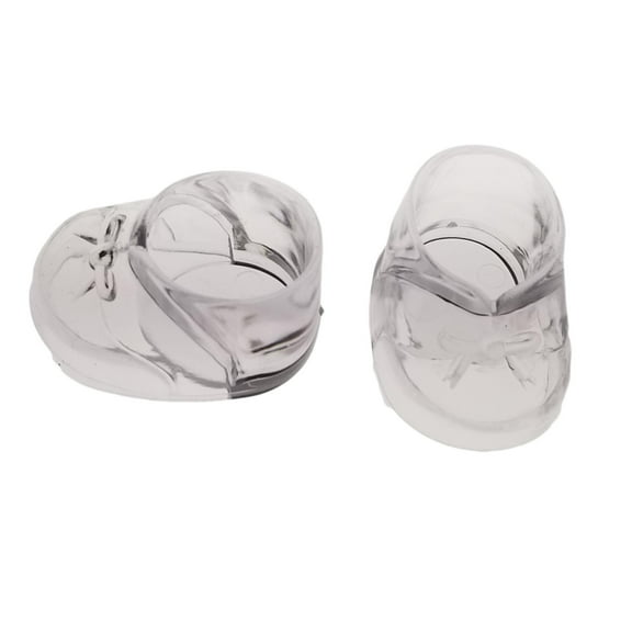 12 Small Plastic Baby Booties Shoes Candy Holders Decoration Favors 1.85" - clear