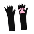 thumbnail image 3 of Guantes de peluche con forma de garra de gato, ideales para Halloween, cosplay, para hombres, mujeres, carnaval, adultos y adolescentes. Negro, 3 of 9