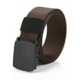 thumbnail image 2 of Metal- Check Nylon Mens Belt Canvas Waist Belt Long Buckle Belt Business Belt, 2 of 2