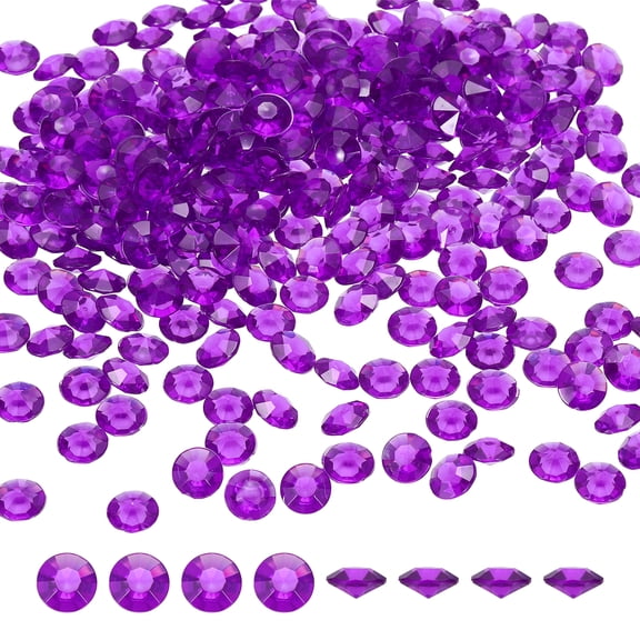 Uxcell 1000 Pcs Wedding Table Scatter Confetti Fake Crystals, Acrylic Diamonds Rhinestones Vase Fillers Gems for Crafts, Table Centerpiece Decor, Bridal Shower Party (Dark Purple, 8mm)