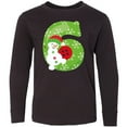 thumbnail image 3 of Inktastic Christmas Birthday, 6th Birthday, Cute Snowman, Carrot Nose Long Sleeve Youth T-Shirt, 3 of 5