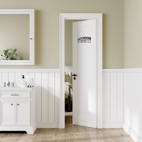 24" X 80" Interior Panel Slab Door Bathroom Solid Manufactured Wood Solid Manufactured Wood Without Hardware