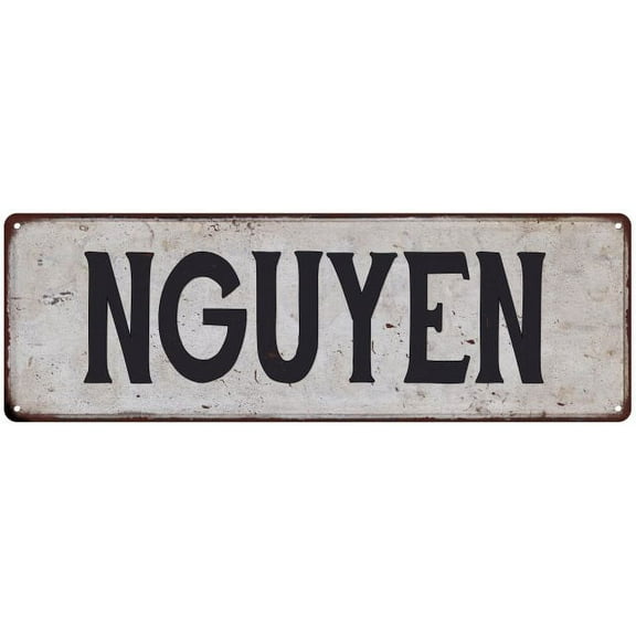 NGUYEN Vintage Look Rustic Chic Metal Sign 8x24 108240036379
