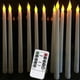 thumbnail image 1 of Set Of 10 Battery Operated Led Taper Candles With Remote, Ivory Dining Candles Smooth Wax Finish, Warm White Led, 1 of 4