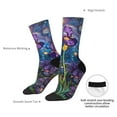 thumbnail image 4 of Rateoe Cosmic Purple Irises for Women Casual Calf Socks - Cute Crew Socks - Thin Soft Above Ankle Socks Size 5-11, 4 of 6