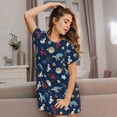 thumbnail image 3 of Xecao Sea Creatures for Women's Loose Nightgown Sleepwear Short Sleeves Shirt Casual Print Sleepdress, 3 of 6