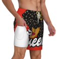 thumbnail image 2 of Kdxio Black Woman Print Men'S Swim Trunks With Compression Liner 7 Inch Inseam Quick Dry Swim Shorts, 2 of 7