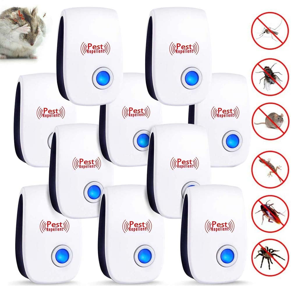 10 Pack Ultrasonic Pest Repeller, Mosquito Bed Bug repeller for Dust Mite Killer Mice Roaches