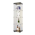 thumbnail image 3 of Miekor Furniture LED lights Glass Display Cabinet 4 Shelves with Door, Floor Standing Curio Bookshelf for Living Room Bedroom Office, 64.7"*16.7"*14.3", Black 27002, 3 of 9