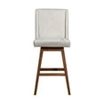 thumbnail image 3 of HomeRoots 491376 30 in. Solid Wood Swivel Bar Height Bar Chair with Footrest, Beige & Brown, 3 of 3
