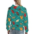 thumbnail image 7 of Lsque Hens And Rooster Pattern Casual Women's Hoodie,Hooded Sweatshirt with Kangaroo Pocket,Pullover Hoodie with Eye-catching Drawstrings-Small, 7 of 7