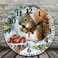 thumbnail image 2 of ZFLMY Squirrel Snow Bird Feeder Round Wooden Wall Clock Silent Mechanical Movement for Living Room Decor 10 Inches, Perfect for Home, Kitchen, Dorms, Everyday Gifting 10x10in, 2 of 8
