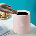 thumbnail image 4 of AuroraX Affordable Luxury Desk Mini Trash Can Pink Cute Round 1 Gallon Scandinavian Deer Pattern Wastebasket Stylish Plastic Minimalist Trash Bin for Dormitory Living Office, 4 of 6