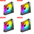 thumbnail image 1 of DQrwqpou DM1 5V 3PIN ARGB 12V 4PIN PWM Ventilador Luminoso para Caja PC (reverso Negro), 1 of 8