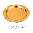thumbnail image 3 of Tong Decorative Serving Tray Metal Jewelry Dish And Vanity Organizer Round Snack Platter For Parties Tabletop Plate For Dessert And Candles, 3 of 4
