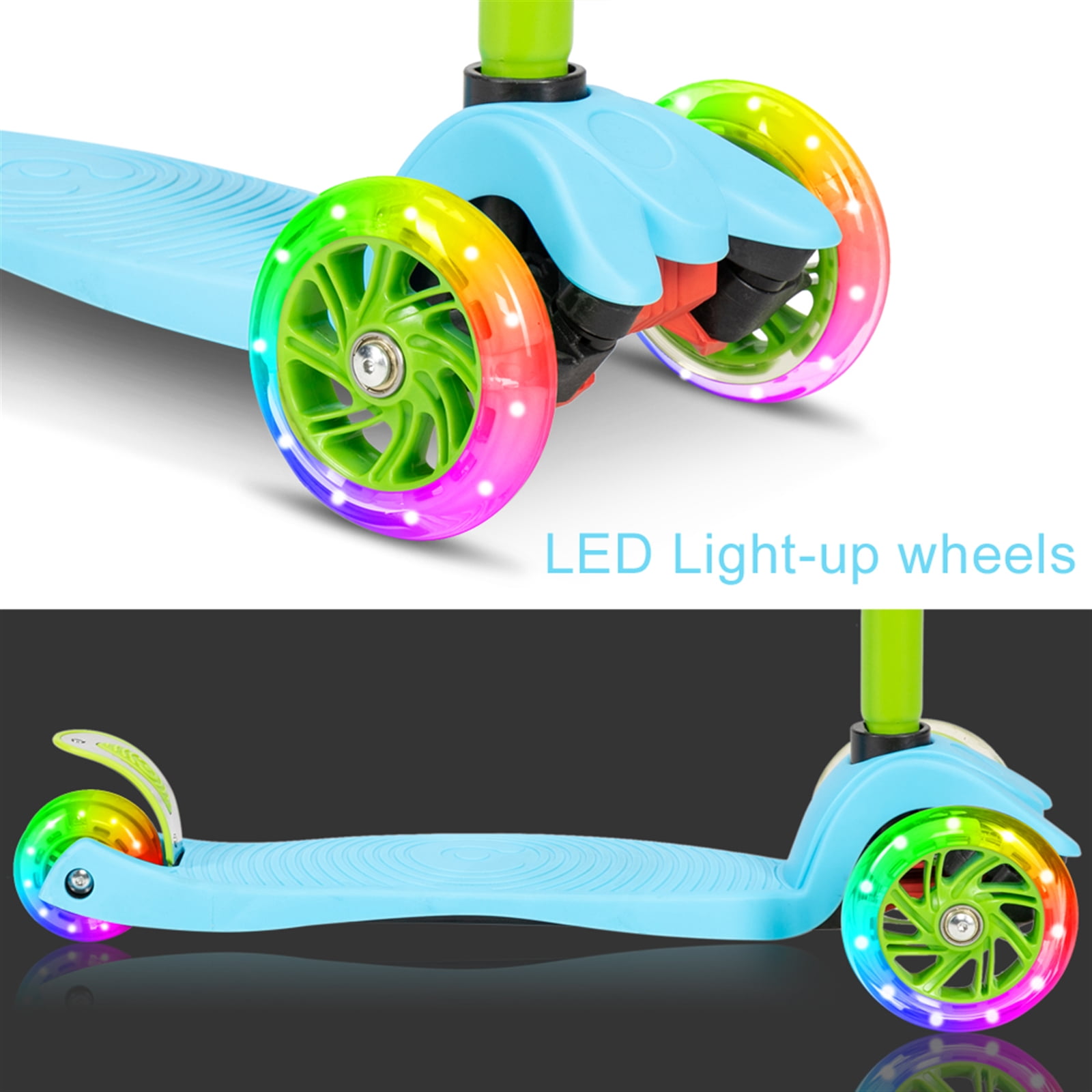 alien sav monarki Under 50$ Roll Scooter for Kids, 3 Wheel Adjustable Height Scooter with LED  Flashing Wheels and Anti-Slip Deck, for Riders Aged 3-12 and up to 100 lbs.  - Walmart.com