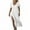 White, variant on Plus Size Women's Dress Solid Color Maxi Dresses with Cotton Linen Short Sleeved V-neck Side Slit Dress Side Pockets Long Skirt Summer Vacation Holiday Beach Party S-XXL