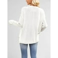 thumbnail image 6 of Oversized Sweaters for Women Casual Long Sleeve Crewneck Knit Cozy Pullover Sweater Jumper Top White S, 6 of 7