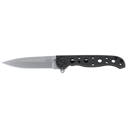 CRKT M16-01S EDC Folding Knife with Bead Blast Finish Spear Point 8Cr13MoV Plain Blade with Stainless Steel Handle with Frame Lock for (Best Lock Blade Knife)