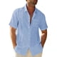 thumbnail image 1 of Qarigey Camisa con botones de estilo informal para hombre, camisa de verano para fiesta en la piscina, Color sólido, diseño Simple, Tops Camisetas Azul claro SG, 1 of 5