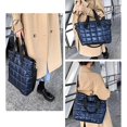 thumbnail image 5 of Women's nylon top-handle bag embroidery thread grid handbag shoulder bag, 5 of 5