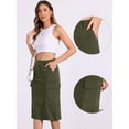 thumbnail image 2 of DARING DIVA Corduroy Cargo Skirts for Women's Elastic Back Midi Skirt XL Army Green, 2 of 6