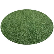 Soimiss Fake Grass Pad Artificial Grass Mat Green Round 1Pack