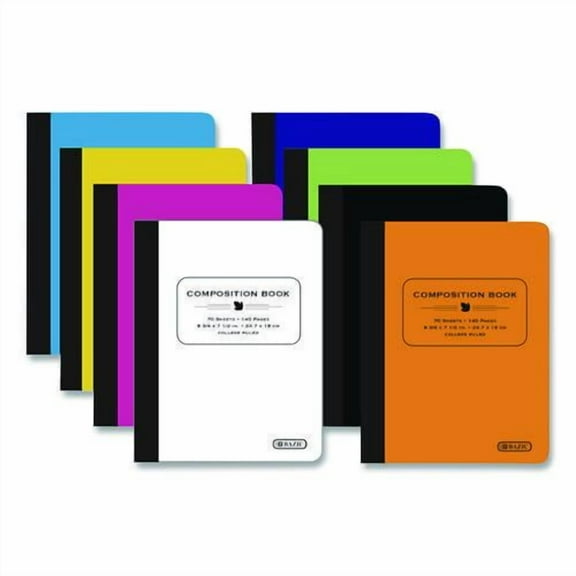 Poly Cover Composition Books, Medium/College Rule, Randomly Assorted Cover Color, (70) 9.75 x 7 Sheets | Bundle of 2