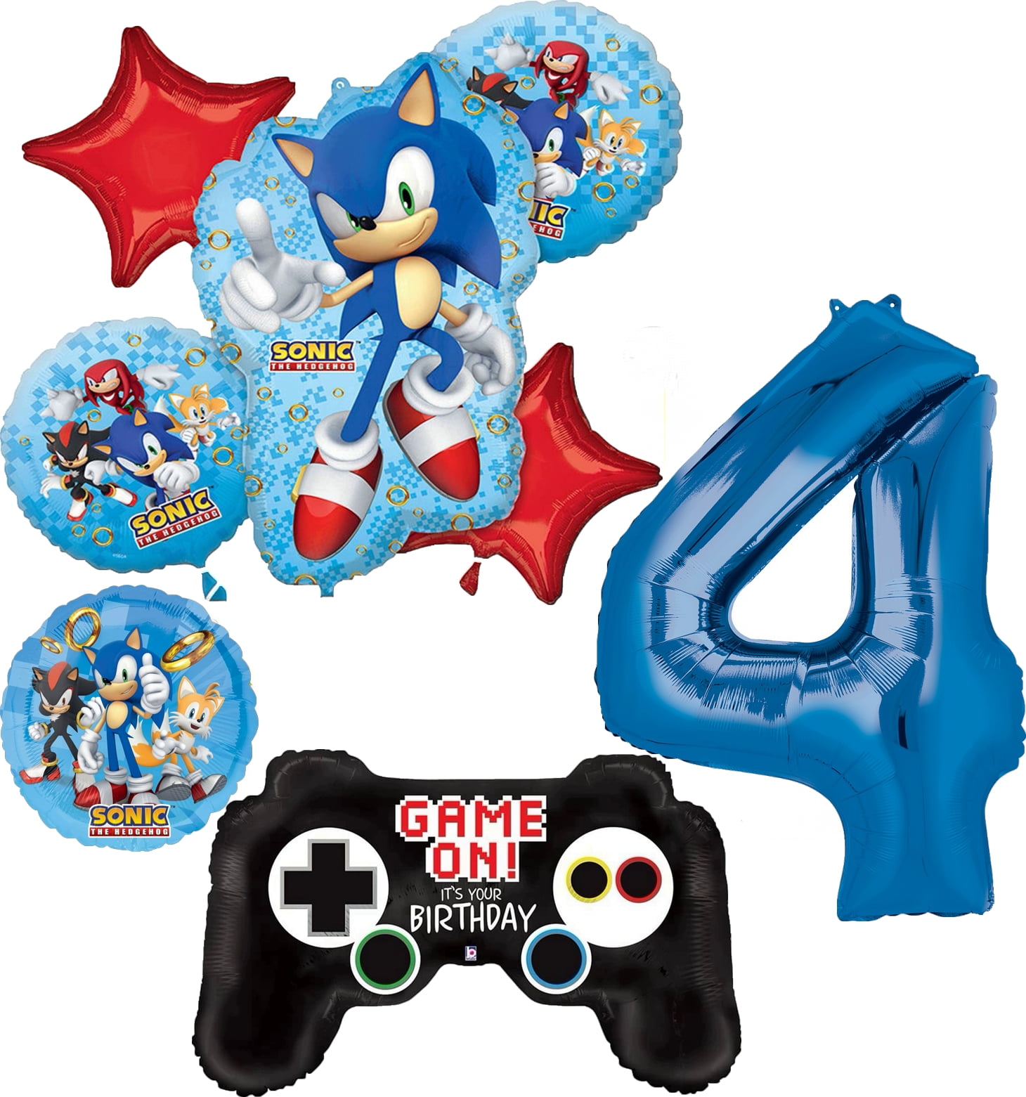  5 pcs Sonic Balloons, Sonic Party Supplies, Kids Baby