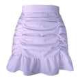 thumbnail image 2 of Falda Corta Para Mujer Minifaldas Falda Con Volantes Fruncidos, Cintura Alta, Elástica, Ceñida Al Cuerpo, Impar, Fiesta, Diario, 2 of 5