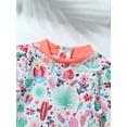 thumbnail image 5 of TiaoBug Toddler Infant Girls Floral Printed Zipper Back Ruffles Monikini Swimsuit Romper Bathing Suit Sunsuit, 5 of 7