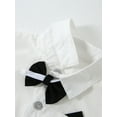 thumbnail image 3 of CARETOO Boy Clothes Toddler Formal Short Shirt Tie Suspender Shorts Wedding Outfits Cotton Fabric, 3 of 14