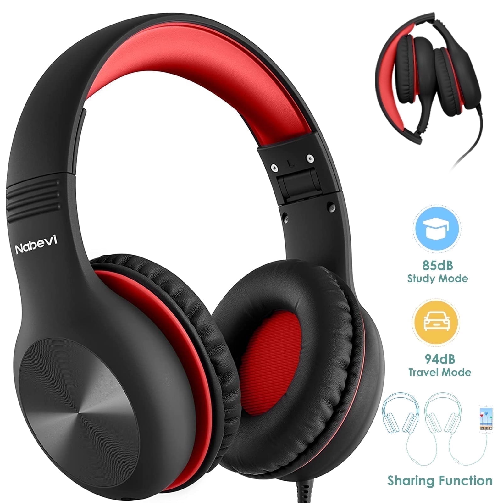 Comvin Kids Headphones with Cord, Foldable Toddler Headphones for Kids for School Boys Girls