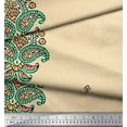 thumbnail image 3 of Soimoi Japan Crepe Satin Fabric Floral & Paisley Block Print Fabric by The Yard 42 Inch Wide, 3 of 3