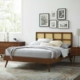 thumbnail image 2 of Platform Bed Frame, Queen Size, Wood, Brown Walnut, Modern Contemporary Urban Design, Bedroom Master Guest Suite, 2 of 9