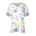 thumbnail image 4 of Pisexur Hauts de Printemps pour Femmes 2025 Mode Été Imprimé Manches Courtes Col Rond Multicolore,5TG, 4 of 7