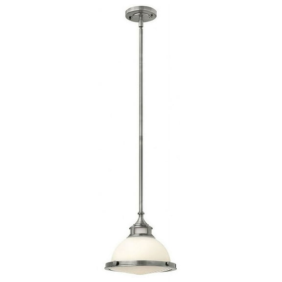 1 Light Small Pendant In Traditional-Industrial Style 11.75 Inches Wide By 9 Inches High-Polished Antique Nickel Finish-Incandescent Lamping Type