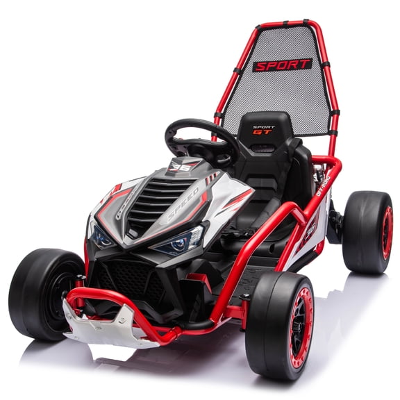 Urday 24V Kids Drift Go Kart 400W High Power 7.46MPH for Aged 6-12 w/ Roll Cage