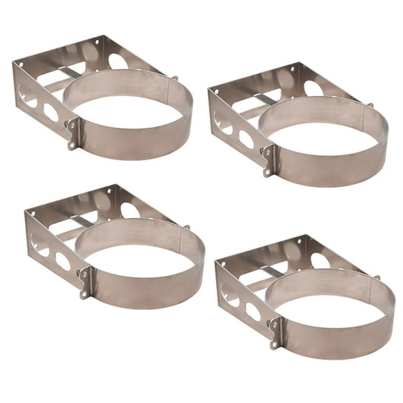 4 Pack 6 Gallon Aluminum Trash Can Brackets Mount for Truck & Trailers - for Flat Vertical Surface & Carriers Mounting Holder for Galvanized Trash Can 11-3/4"