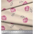 thumbnail image 2 of Soimoi White Heavy Canvas Fabric Grandiflora Roses Floral Print Fabric by Yard 58 Inch Wide, 2 of 3