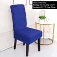 thumbnail image 2 of PiccoCasa Stretch Spandex Dining Chair Cover Classical Solid Chair Seat Protector, Blue, 2 of 6